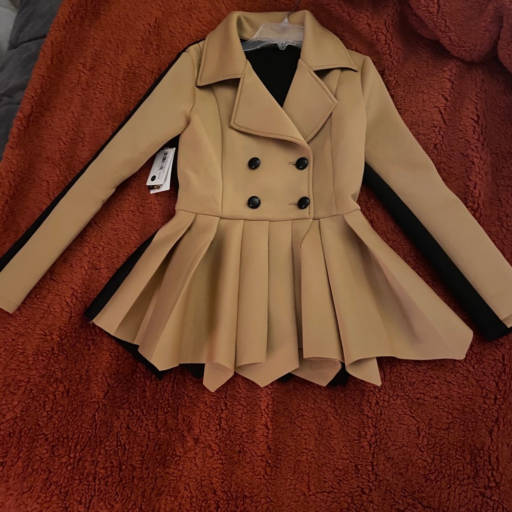 Tan and black coat